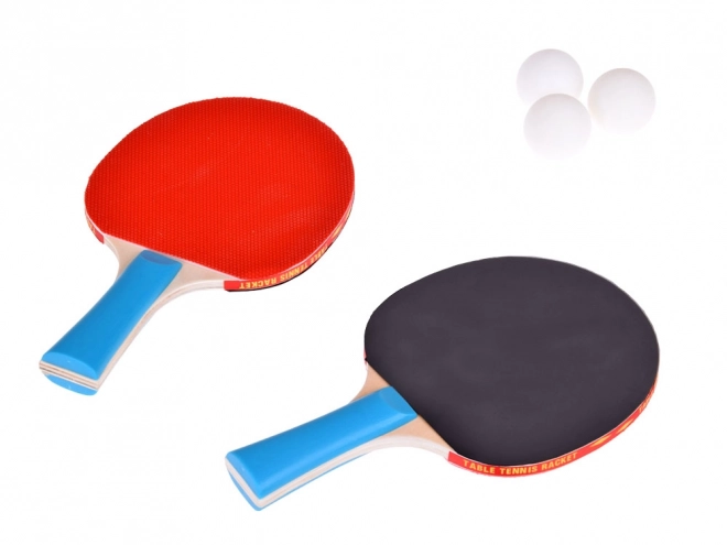 Set palete de ping-pong din lemn cu 3 mingi de tenis de masă