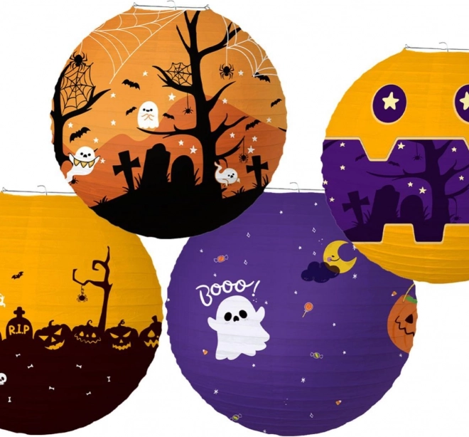 Lampion de hârtie Halloween, sferic, 30 cm