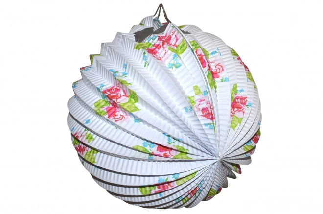 Lampion s flori albe 25 cm