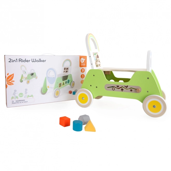 Jeep clasic din lemn Montessori 2-in-1