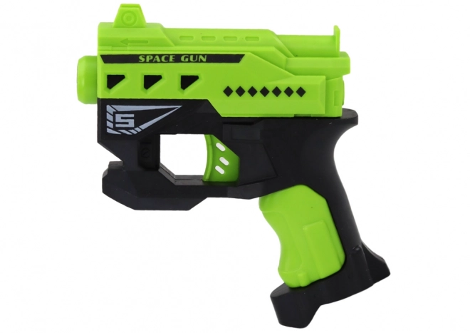 Mini pistol cu săgeți din spumă cu ventuze verde