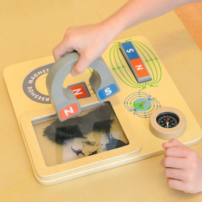 Tablă educativă magnetică cu busolă Masterkidz Montessori