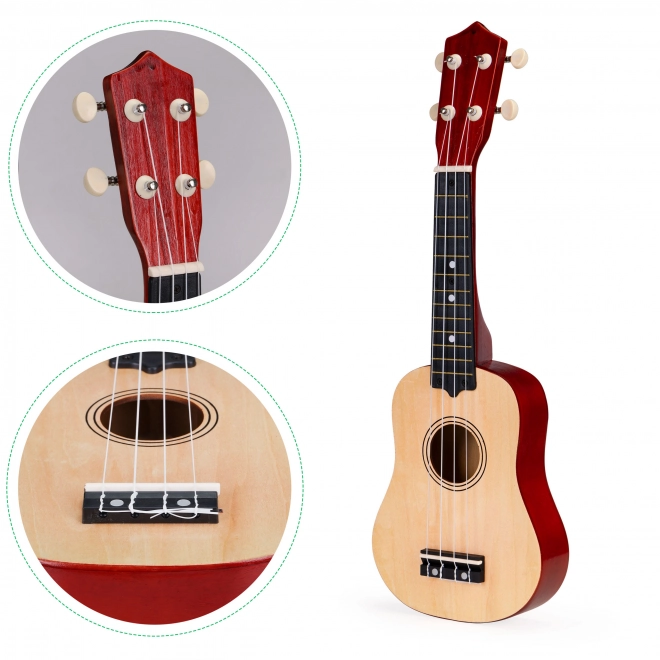 Chitară ukulele din lemn pentru copii cu 4 corzi din nailon