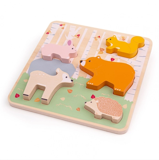 Puzzle din lemn Bigjigs Woodland