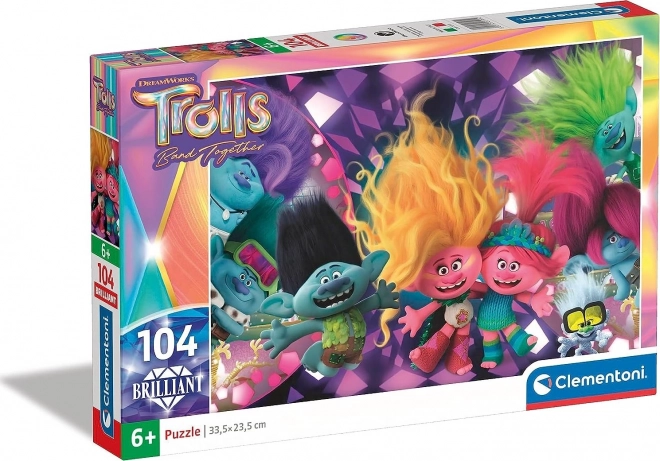 Puzzle strălucitor Trolls 3 Clementoni, 104 piese