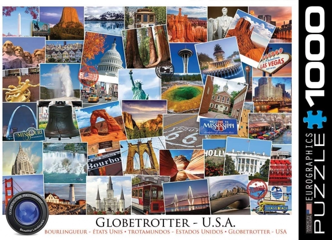 Puzzle USA 1000 piese Eurographics Světoběžník