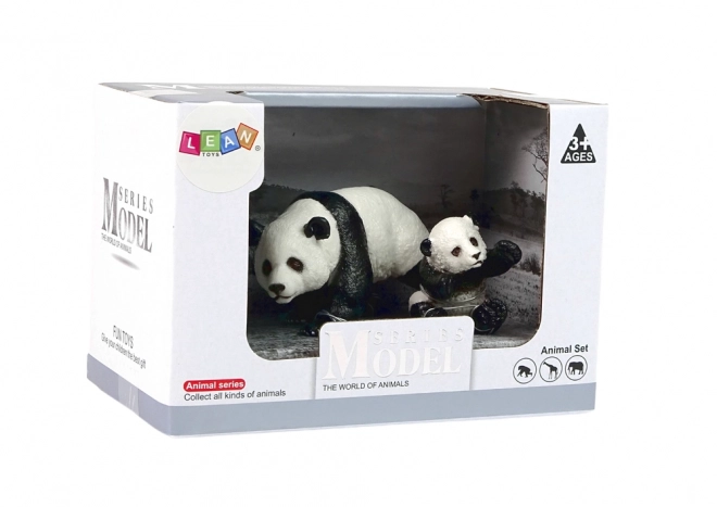 set de figuri panda și pui de panda animale din lume