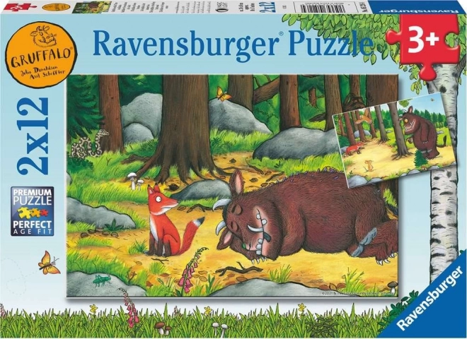 Puzzle Ravensburger Gruffalo și animalele din pădure 2x12 piese