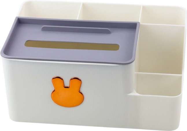 Organizator de birou cu iepure auriu și cutie pentru șervețele