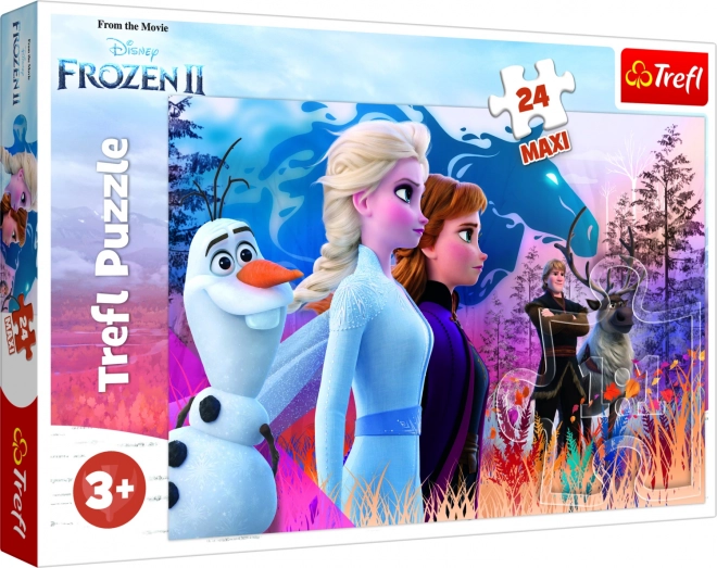 Puzzle maxi TREFL regatul de gheață 2 24 piese + puzzle regatul de gheață 60 piese cadou