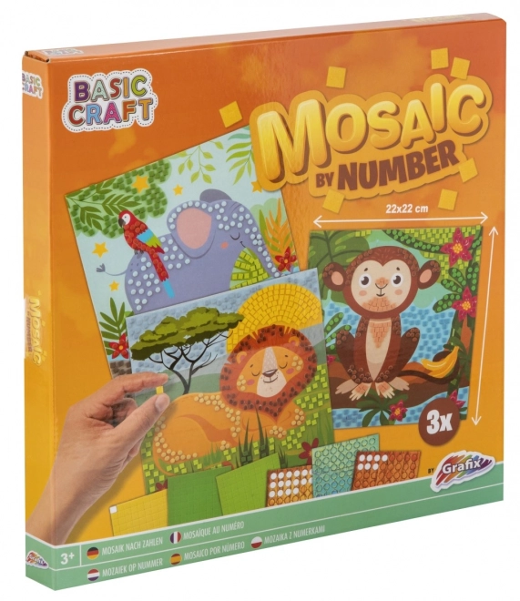 Set creativ mozaic după numere cu 3 modele