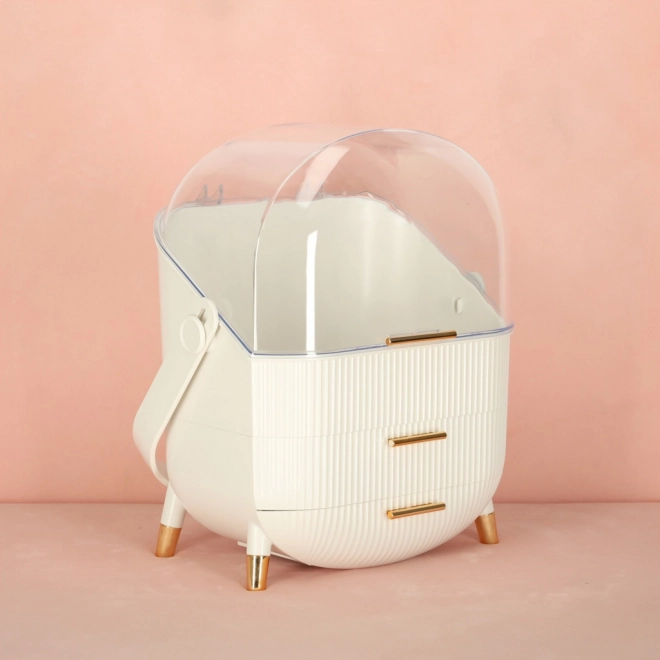 organizer cosmetic alb cu sertare