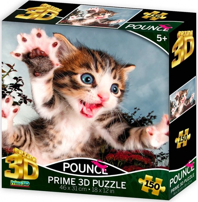 Puzzle 3D Pisica jucându-se