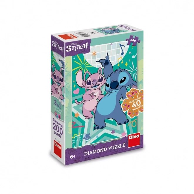 Puzzle 200 piese STITCH cu diamante