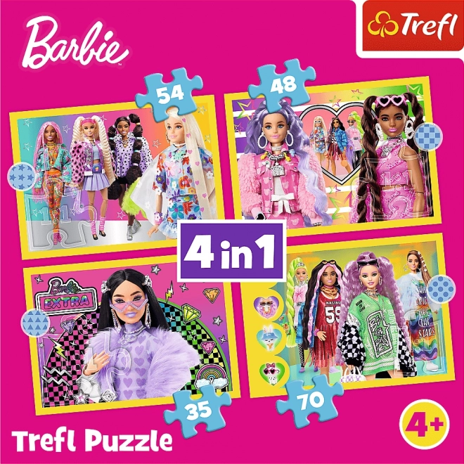 Puzzle 4 într-1 Barbie lumea veselă