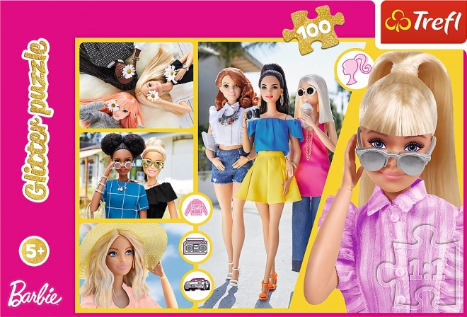 Puzzle sclipitor Barbie 100 piese