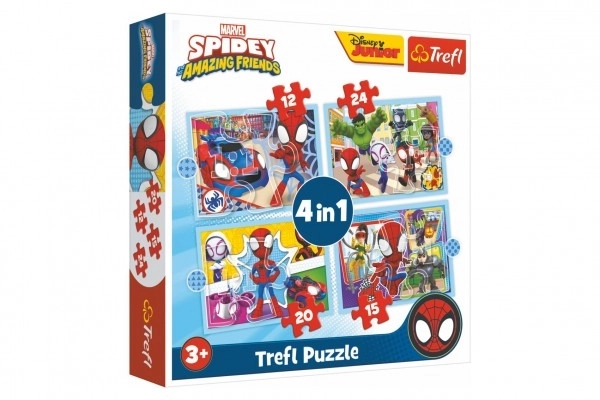 Puzzle Spidey și prietenii săi uimitori 4 în 1