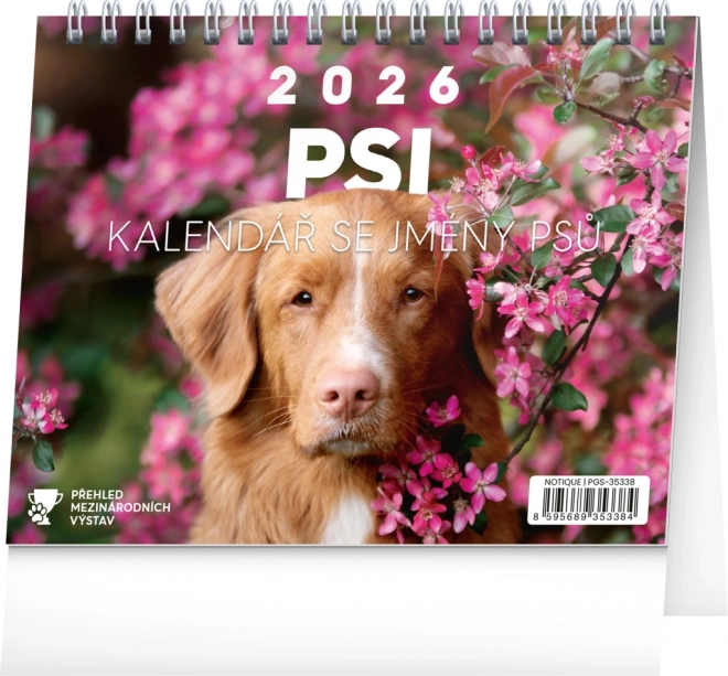 Calendar de birou câini cu nume de câini 2026