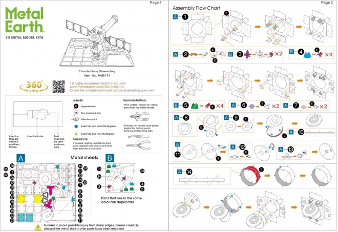 Puzzle 3D observatorul cu raze X Chandra METAL EARTH