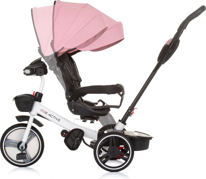 Tricicletă cu acoperiș Chipolino Be Active 2 în 1 roz