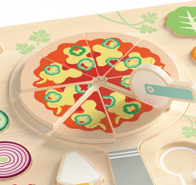 CLASSIC WORLD Pizza din lemn pentru feliere, puzzle 22 de piese