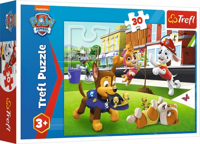 Puzzle cu 30 de piese Căţeluşii în acţiune Paw Patrol