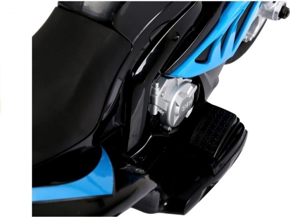 Motocicletă pe baterii BMW S1000RR cu trei roți albastră