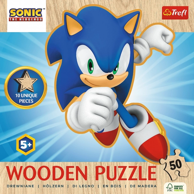 Puzzle din lemn Sonic fericit