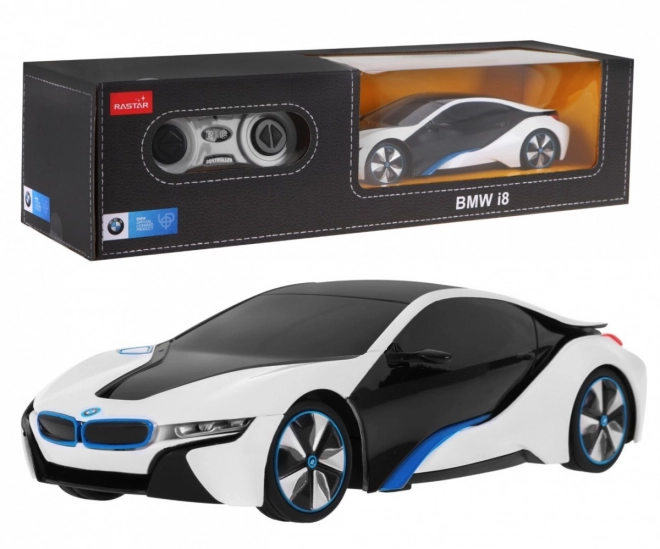 Mașină teleghidată BMW i8 Rastar albă 1:24