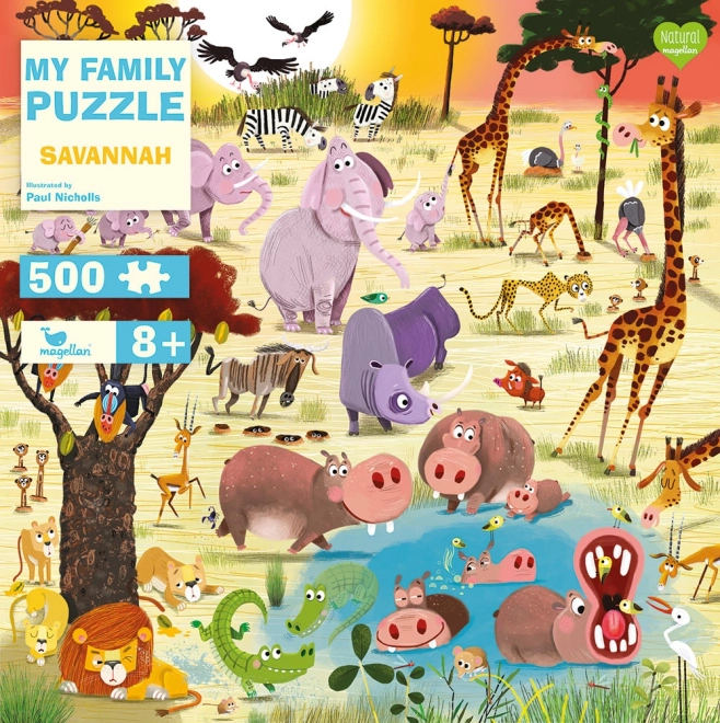 Puzzle de familie Savana 500 piese Magellan