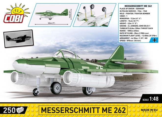 Avion de război Messerschmitt Me 262 II WW, scară 1:48, 250 piese