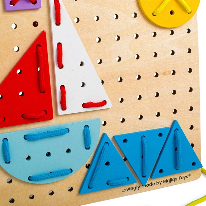 joc de snuruit forme geometrice din lemn Bigjigs Toys