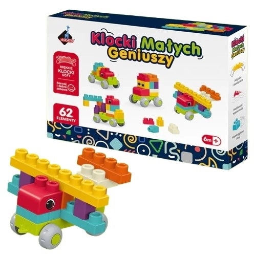 Klocki moi genii moale 62 elemente