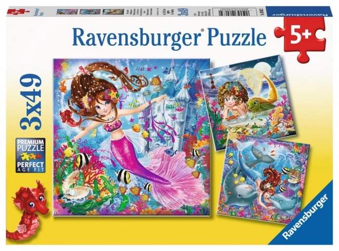 Puzzle cu sirene magice 3x49 piese