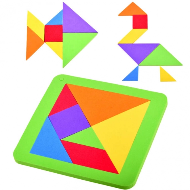 Puzzle logice din spumă Tangram multicolor