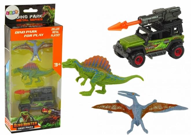 set figurine dinozauri cu vehicul rachetă