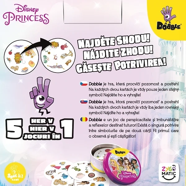 Joc de societate Disney Prințese Dobble