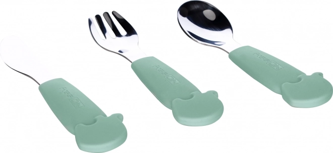 Set FreeON tacâmuri din oțel inoxidabil pentru copii verde