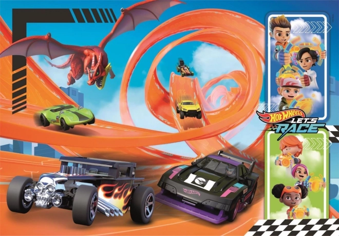 Puzzle Hot Wheels pentru copii 104 piese