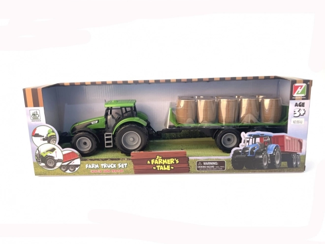 Tractor cu remorcă de fân cu sistem de inerție