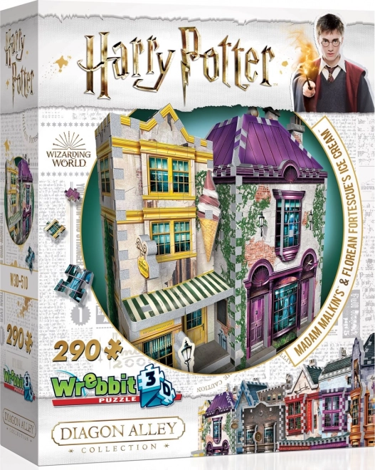 Puzzle 3D wrebbit Harry Potter: Magazinul madame Malkin și Coferăria Florean