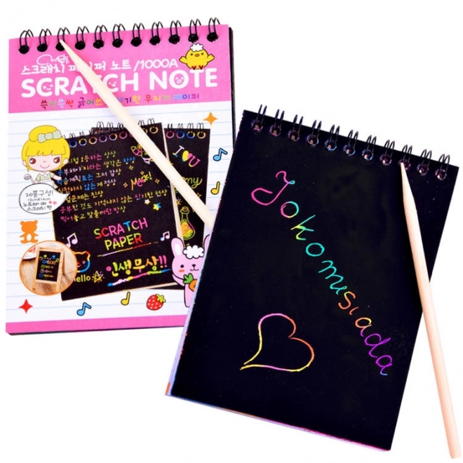 Notes scoici curcubeu cu stylus – roz