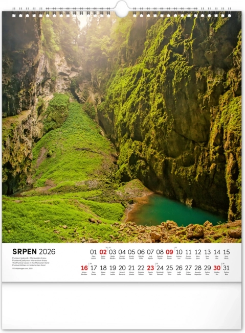 Calendar de perete Plimbări prin peisajele Moraviei 2026