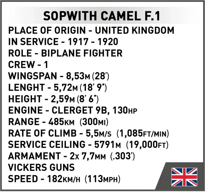 avion din cărămizi Sopwith Camel F.1