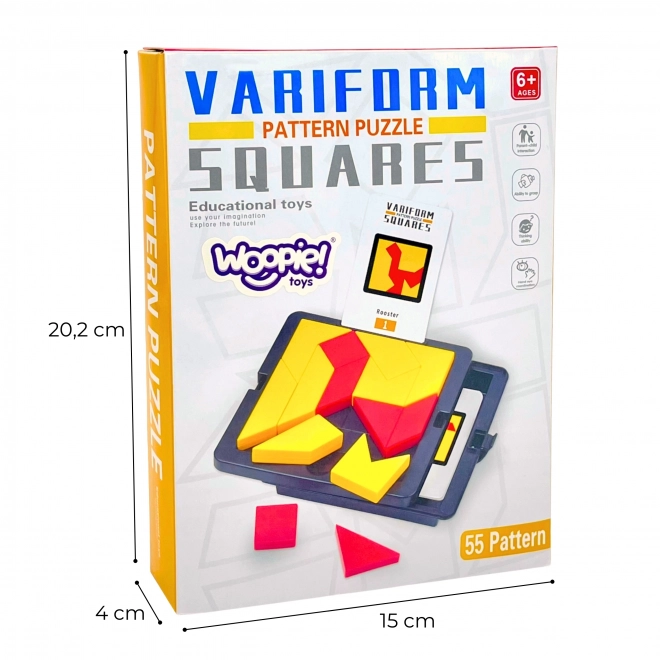 Joc logic tangram Woopie antrenament de buzunar pentru creier