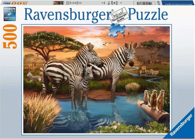 Puzzle zebre la adăpătoare 500 de piese