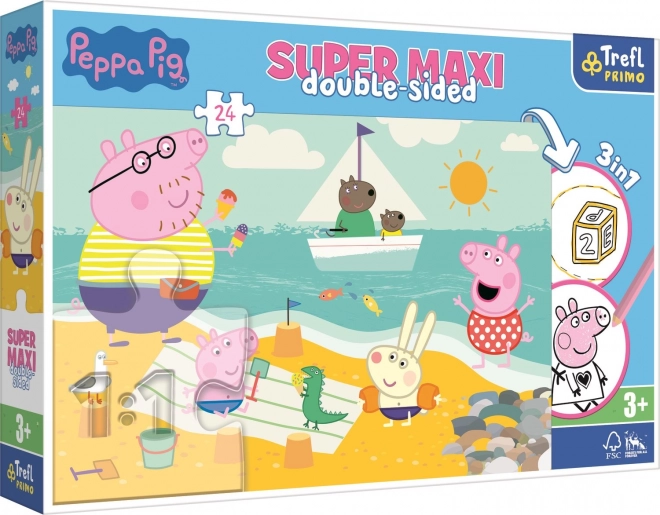 Puzzle cu două fețe Peppa Pig Super Maxi 24 bucăți