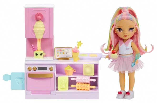 Rainbow High set cu micuța soră – cofetărie
