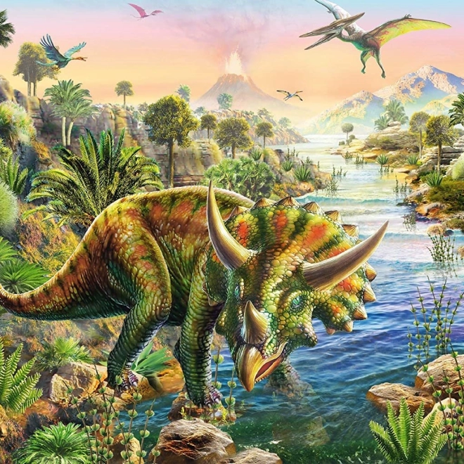 Curajosul triceratops în junglă