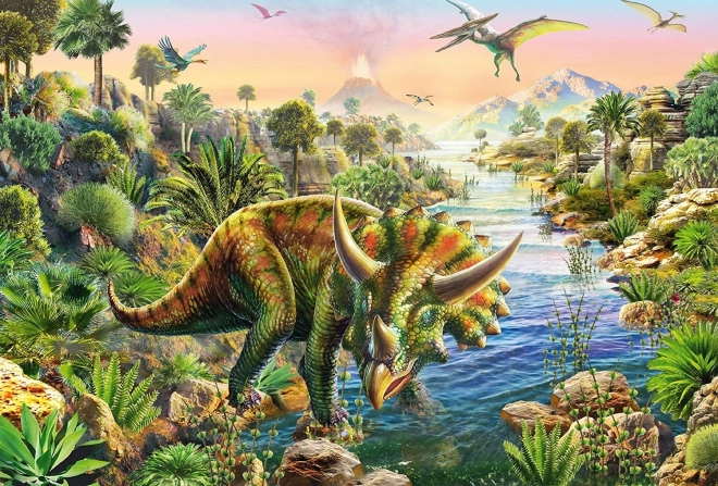 Puzzle aventură dinozaur 3x48 piese